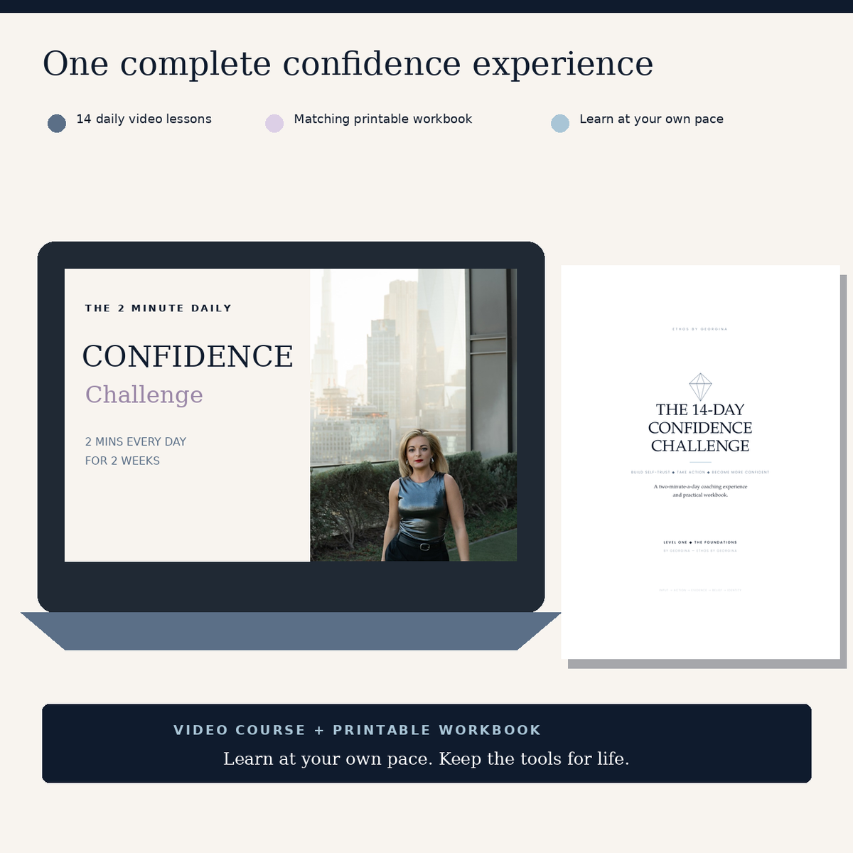 Complete Confidence Challenge digital course and printable workbook bundle