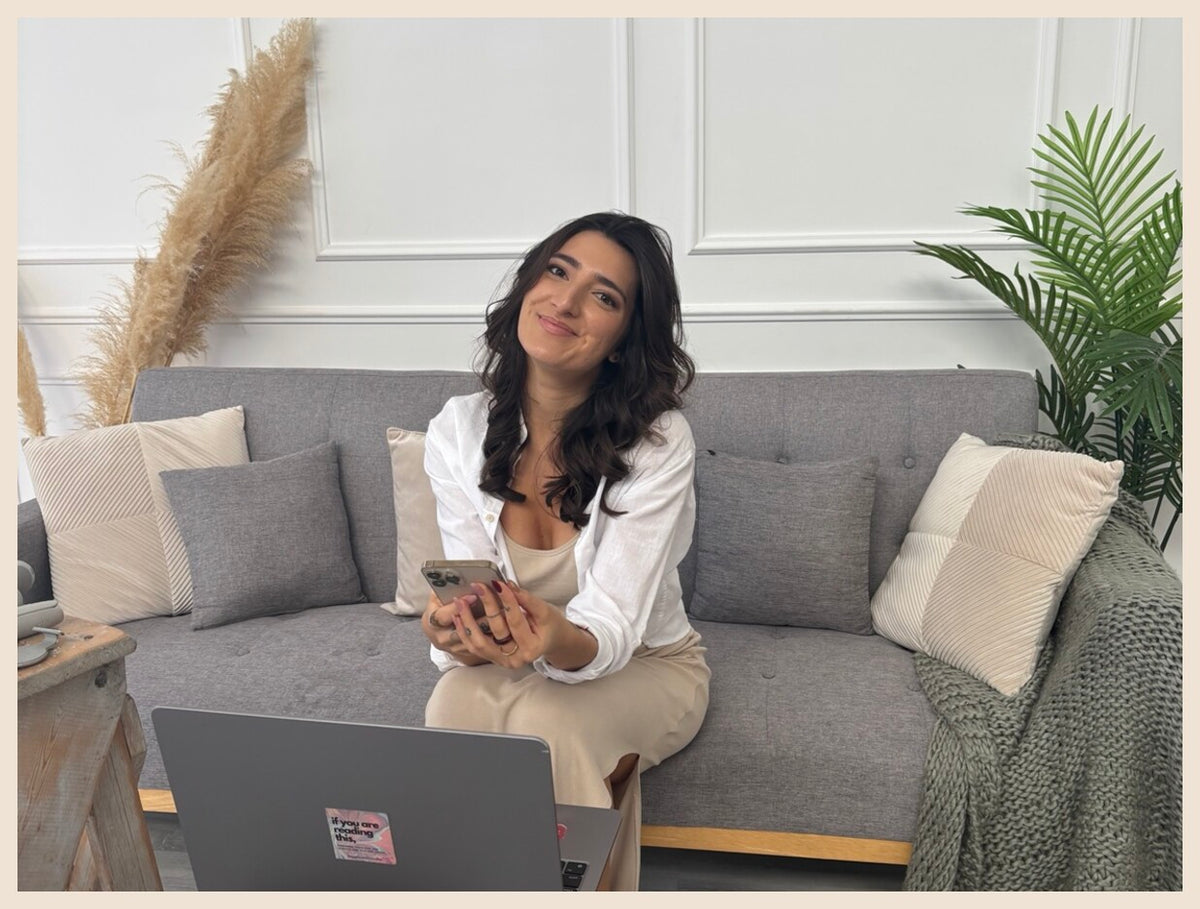 Business creator camera-ready after professional hair and makeup for course recording