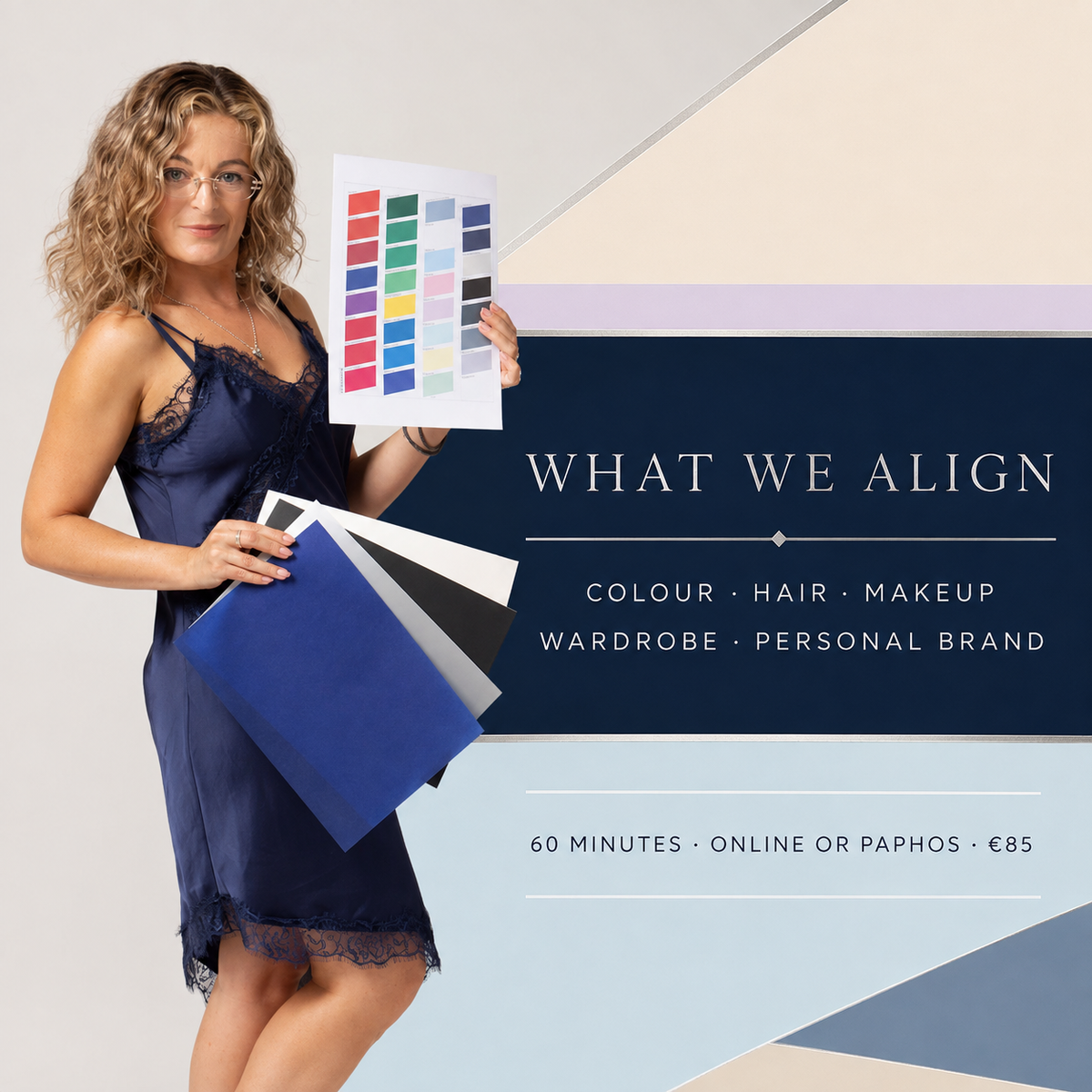 What the RE-BRAND ME consultation aligns: colour, hair, makeup, wardrobe and personal brand